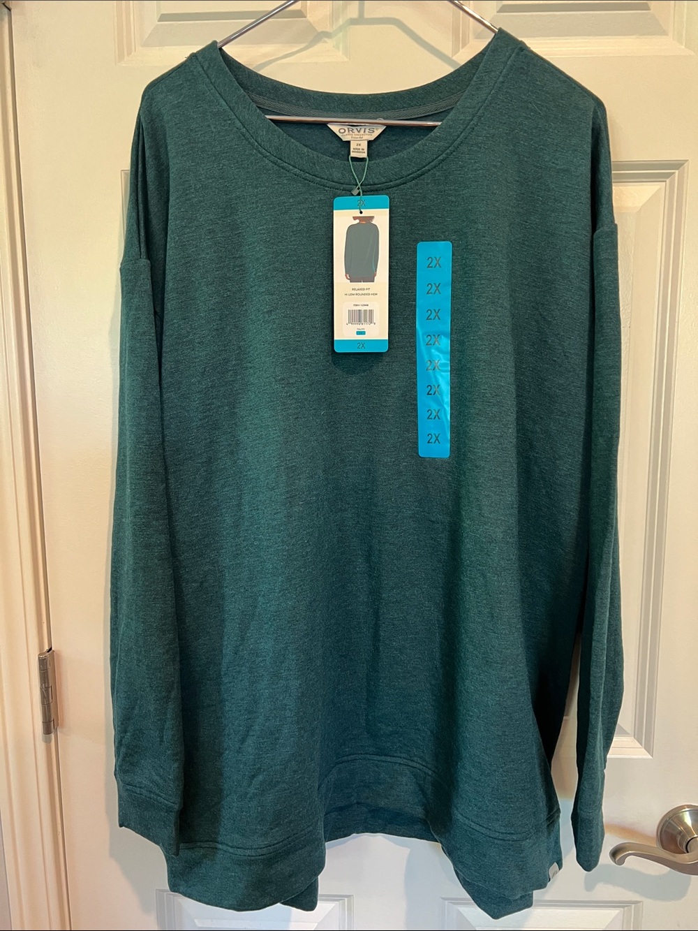 Orvis Teal Long Sleeve Relaxed Fit Sweatshirt - Size 2X